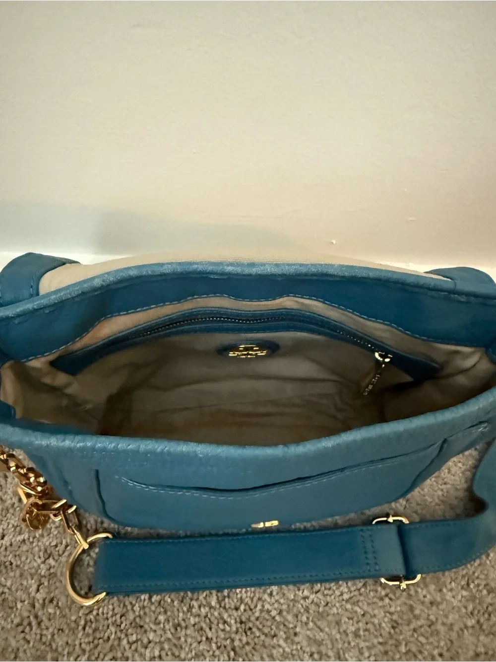 Tory Burch Amanda Messenger Bag Ocean Teal